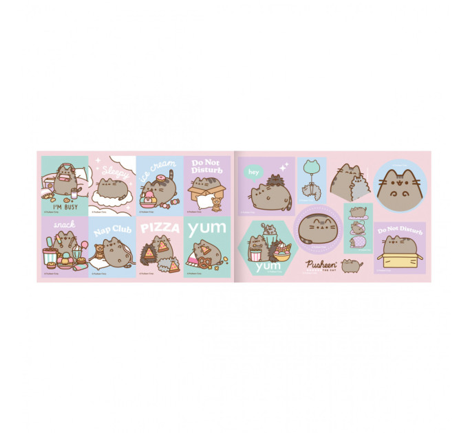 Раскраска Yes А4 Pusheen с наклейками и заданиями 12 страниц Раскраска для девочки