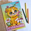 Раскраска А4 Котята 12 стр Раскраска для детей