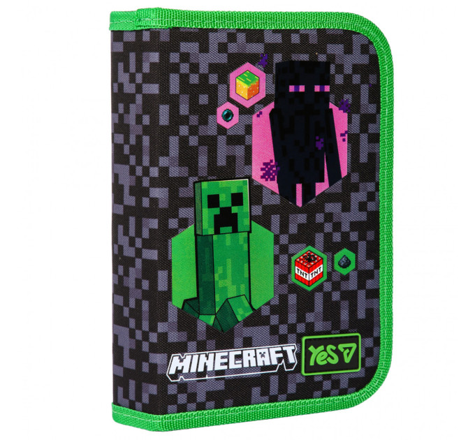 Пенал школьный без наполнения Yes Minecraft Adventure, 1 отделение без клапана Пенал для мальчика