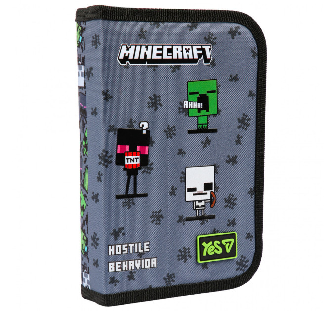 Пенал школьный без наполнения Yes Minecraft Reality, 1 отделение, с 2 клапанами Пенал для мальчика