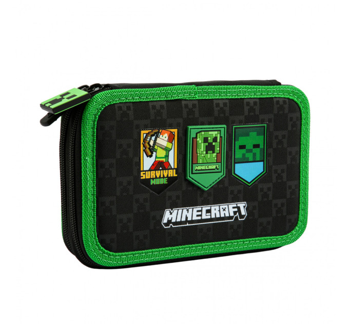 Пенал школьный Yes Minecraft Adventure, 2 отделения, без наполнения Пенал для мальчика