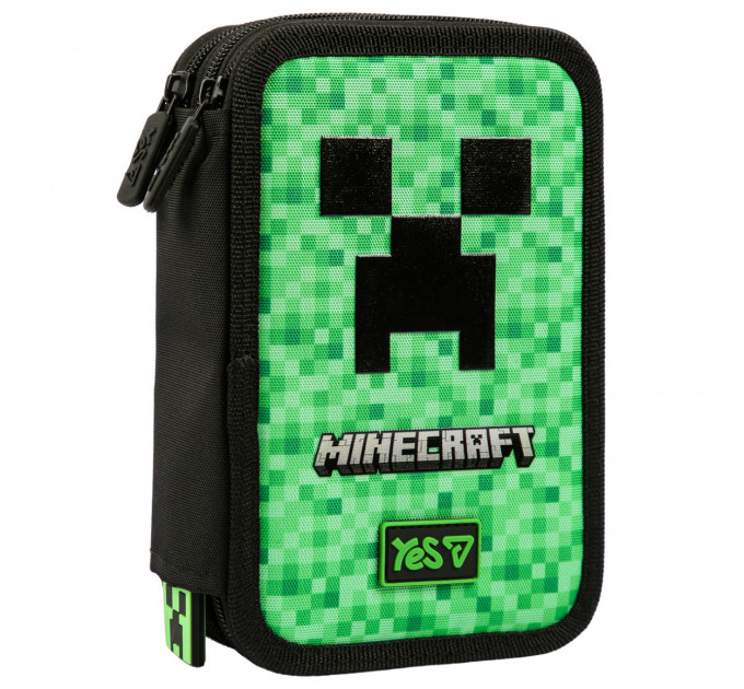 Пенал школьный с наполнением Yes Minecraft Adventure, 3 отделения, с наполнением Пенал подарок для первоклассника