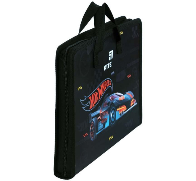 Папка-портфель Kite Hot Wheels на молнии 1 отделение пластиковая Портфель для мальчика