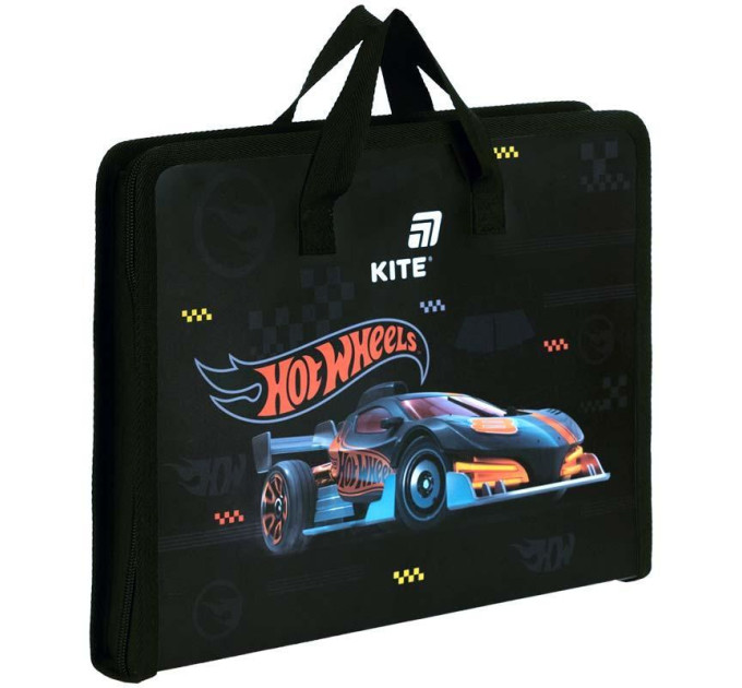 Папка-портфель Kite Hot Wheels на молнии 1 отделение пластиковая Портфель для мальчика