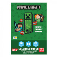 Папір кольоровий двосторонній Yes Minecraft 20арк/10кол Двосторонній кольоровий папір Папір для виробів