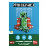 Картон кольоровий двосторонній Yes Minecraft 10арк/10 кол. папка Кольоровий картон для творчості