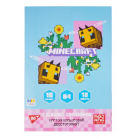 Картон кольоровий двосторонній Yes Minecraft Spring 10арк/10 кол. папка Кольоровий картон для творчості
