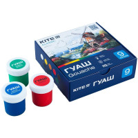 Гуаш Kite Classic 9 кольорів 20 мл Гуаш для малювання Фарби для творчості Набір фарб