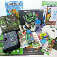 Набір канцелярії для школярів Yes Minecraft Boy 55 предметів + Пенал Minecraft з 2 відворотами