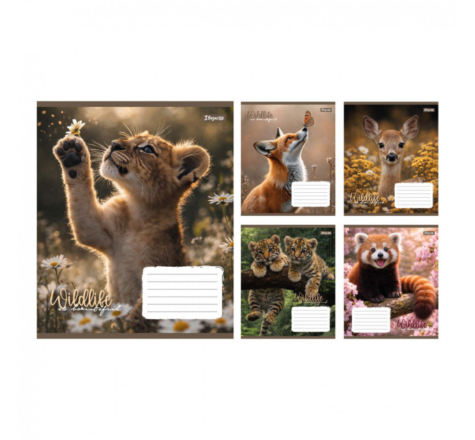 Тетрадь ученическая "Wildlife is beautiful" А5 ,24 листов, клетка