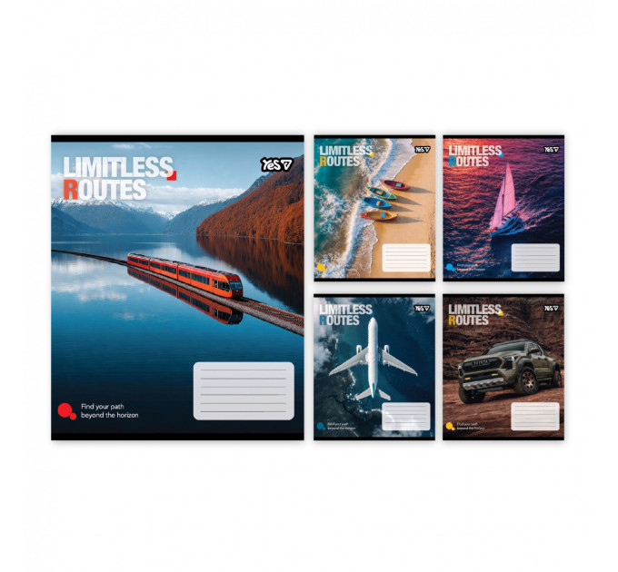 Тетрадь ученическая А5 Limitless routes 48 листов, клетка