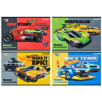 Альбом для малювання Kite Hot Wheels 12 аркушів, скоба, папір 100г/м2. Зошит для малювання