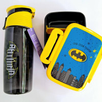 Набір посуду Batman 2 в 1: пляшечка для води 550 мл+ ланчбокс 420 мл, Набір посуду для хлопчика
