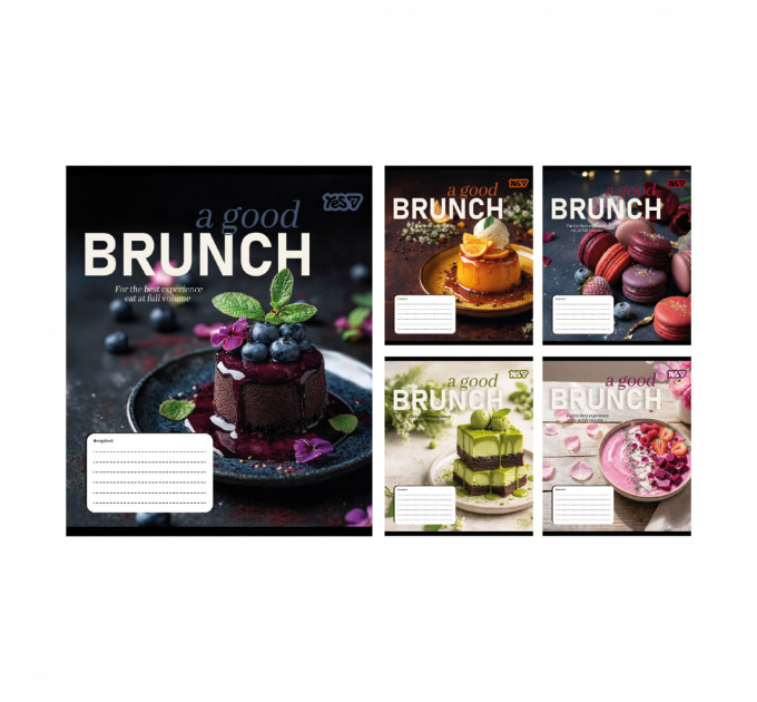 Тетрадь ученическая А5 Yes Brunch 24 л., линия Тетрадь