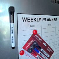 Набір маркерів для магнітно-маркерної дошки Axent Whiteboard Magnetic 3 кольори,з магнітним тримачем та губкою на ковпачку