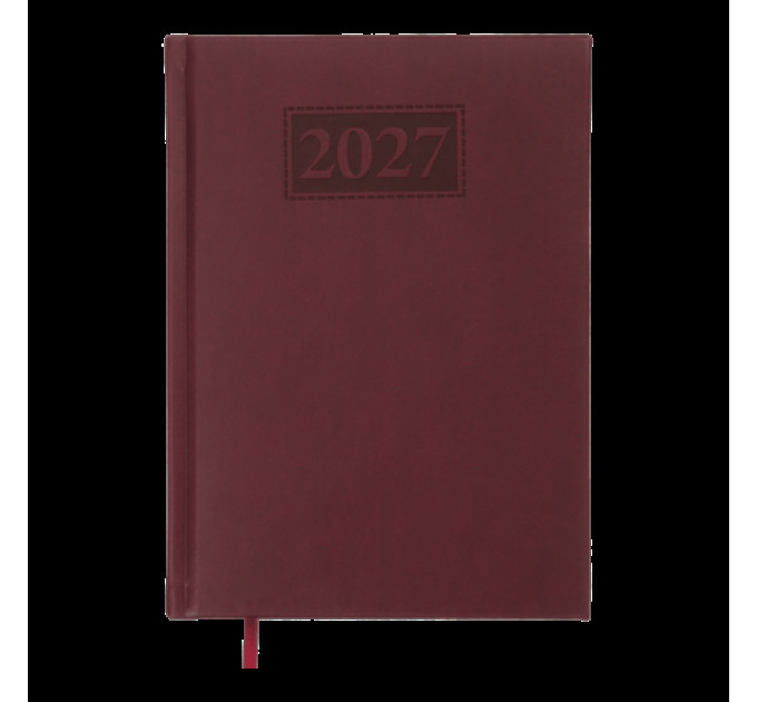 Щоденник 2027 датований Buromax Gentle, A5, темно-червоний, штучна шкіра/поролон Блокнот Записник