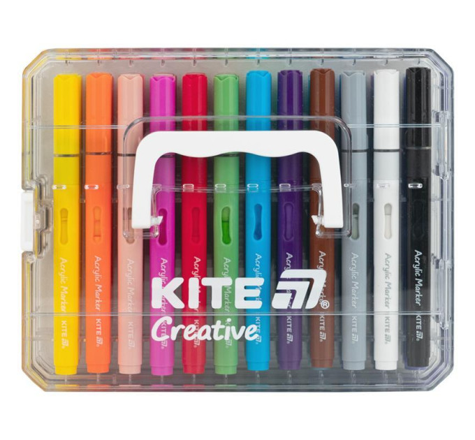 Маркери акрилові Kite Creative з рідкими чорнилами 36 кольорів Маркери подарункові
