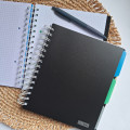 Тетрадь на пружине А5 Black Classic, 120 л. клетка, 3 разделителя, пластиковая обложка, черный Блокнот на пружине