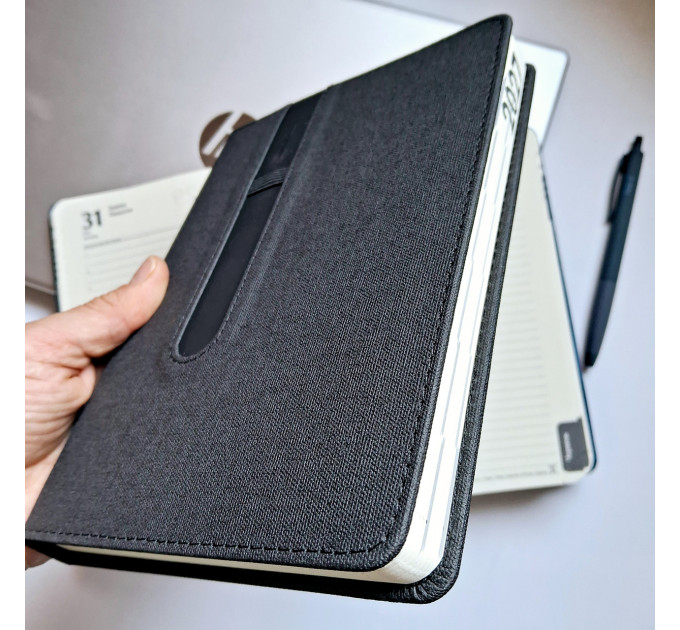Щоденник 2027 датований Buromax Elegante A5, чорний, штучна шкіра Блокнот стильний