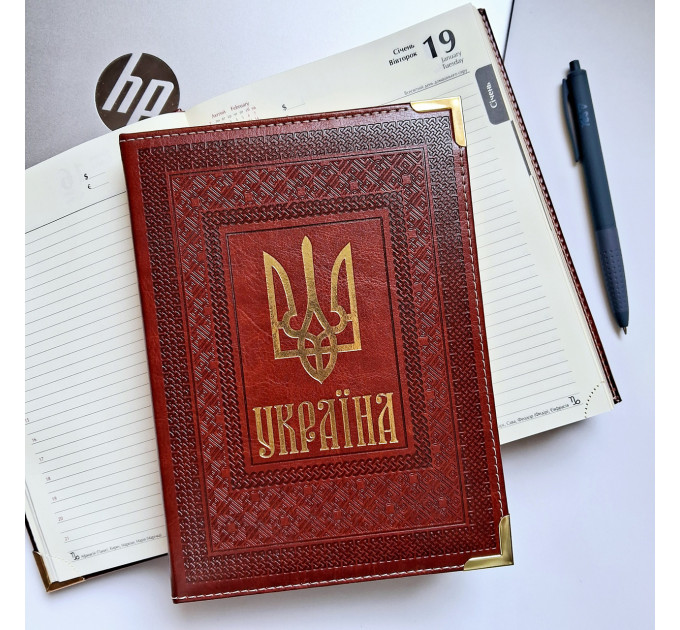 Щоденник 2027 датований Buromax Statut, A5, коричневий, штучна шкіра/поролон Блокнот діловий коричневий