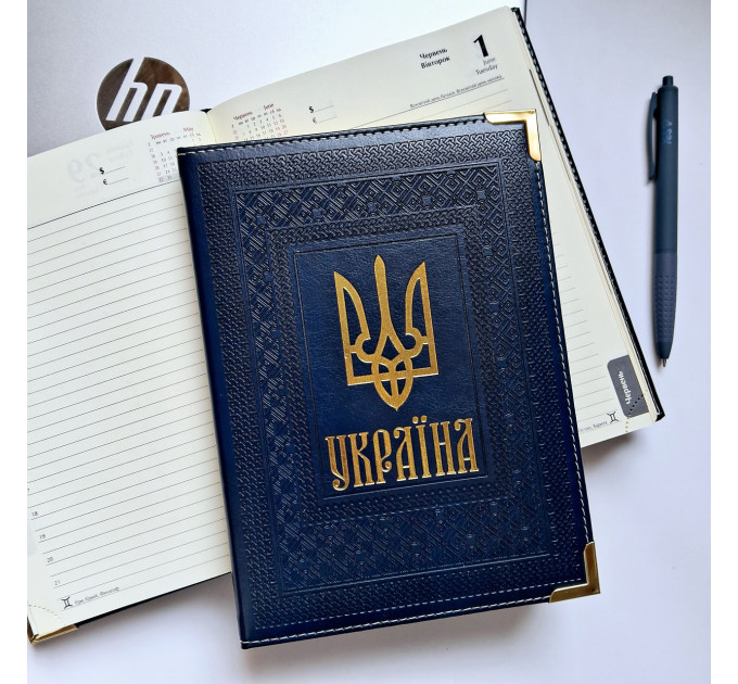 Щоденник 2027 датований Buromax Statut, A5, синій, штучна шкіра Блокнот для нотаріуса