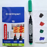 Маркер Centropen 8566/01 Permanent 2,5 мм круглий зелений