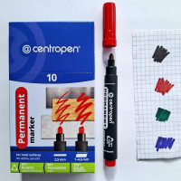 Маркер Centropen 8566/01 Permanent 2,5 мм круглий, червоний